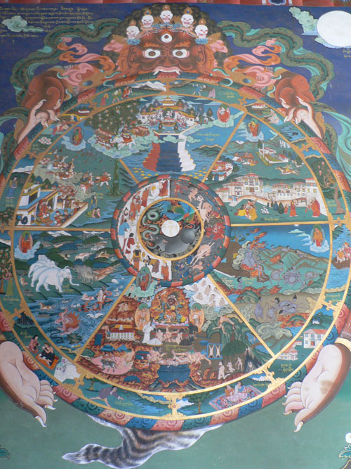 Stephen Shephard, The wheel of life, Trongsa dzong, CC BY-SA 3.0